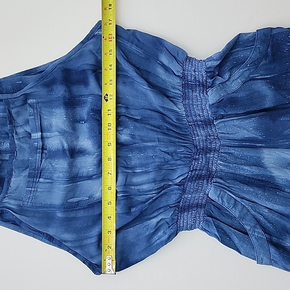 Khush Women Blue One Piece Jumpsuit Lightweight Flowy Tassles Elastic Waist Sz M - Picture 11 of 16